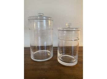 Set Of 2 Glass Cannisters