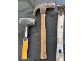(3) Assorted Tools: Wonder Bar, Claw Hammer, & Hand Sledge