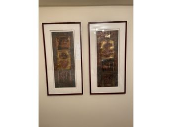 Pair Of Framed Monoprints By David Curles