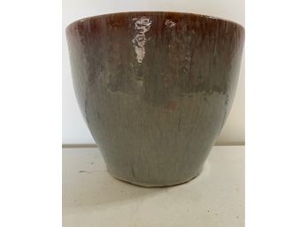 Ceramic Pot (crackle Finish) - Rust/Green Apple Color - 13' Diamater X 11' Height