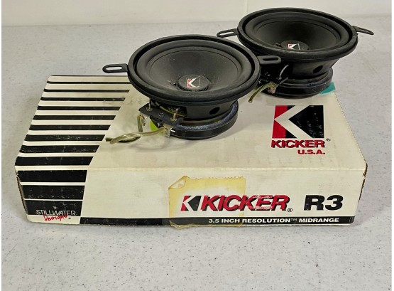 (Pair) (New/open Box) Kicker R3 Midrange Speakers (3.5') (4Ohm)