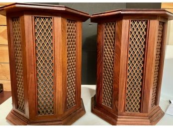 (two) RARE Pair Of Vintage 1970's AZTEC ATHENA IA Speaker Tables (power Tested)