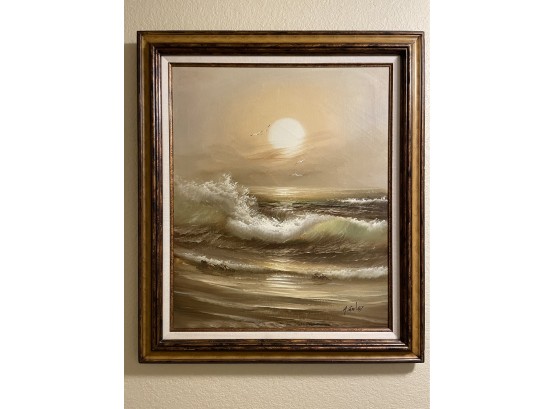 Original Painting Of Seashore At Sunrise