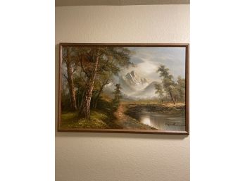 Original Painting Of Mountains & Stream