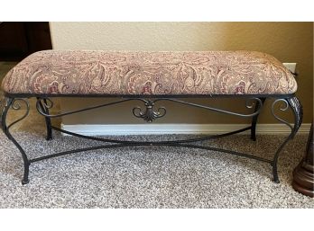 Upholstered Bench With Iron Base