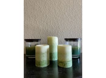 Lot Of 5 Green Candles