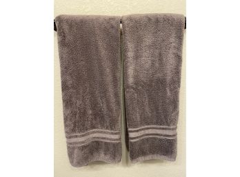 Pair Of Grey Bath Towels