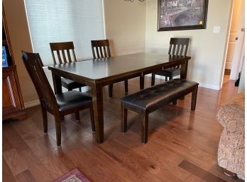 Dining Table With  Bench &  Chairs