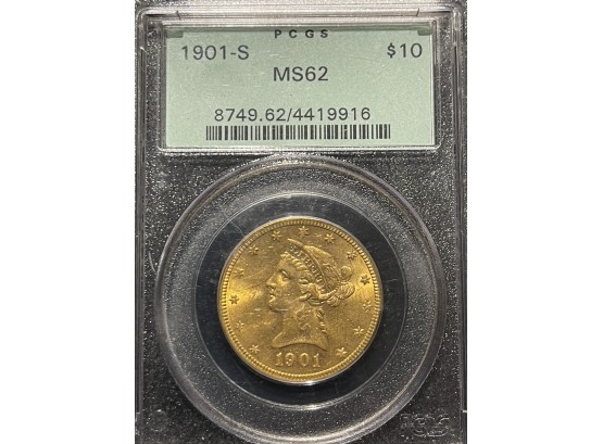 1901-S $10 Liberty Head Gold Eagle PCGS MS62