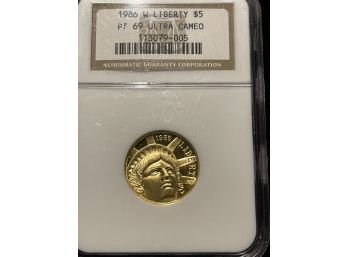 1986-W Liberty $5 Gold NGC PF69 Ultra Cameo
