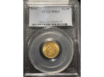 1894 $2.50 Gold PCGS MS63