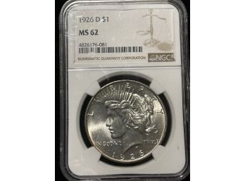1926-D Silver Dollar NGC MS62