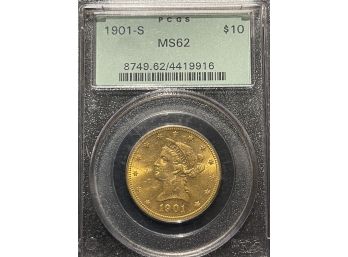 1901-S $10 Liberty Head Gold Eagle PCGS MS62