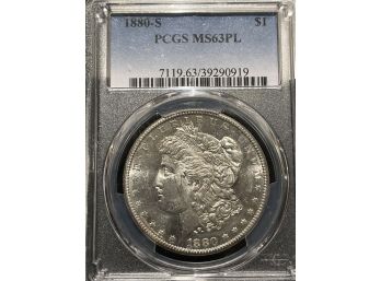 1880-S Silver Dollar PCGS MS63PL