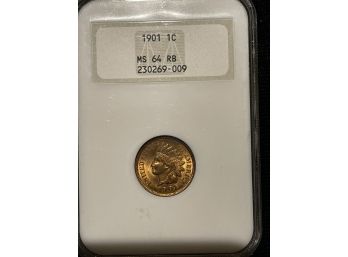 1901 Indian Cent NGC MS64 RB