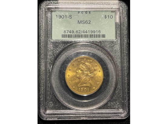1901-S Liberty Ten Dollar Gold Piece PCGS MS62