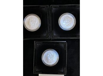 Three 2021 Morgan Silver Dollars (P, CC, O)