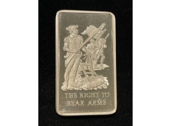 5000 Grains Sterling Silver - The Right To Bear Arms