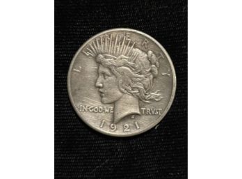1921 Peace Dollar Cleaned