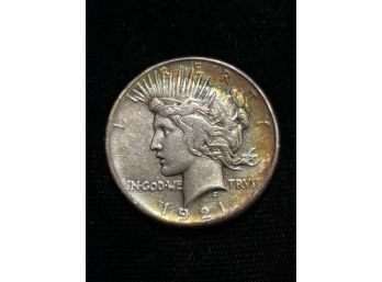 1921 Peace Dollar Cleaned