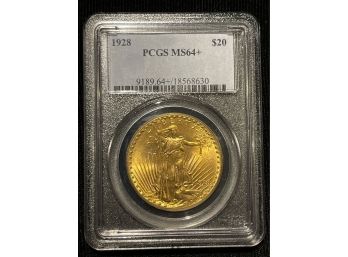1928 PCGS MS64 Plus Twenty Dollar Gold - Wow!