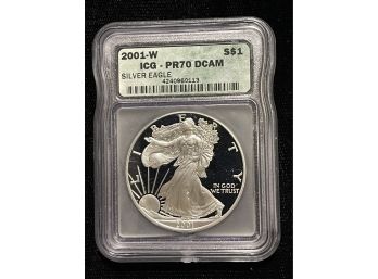 2001-W IGC 'Proof 70' DCAM Silver Eagle