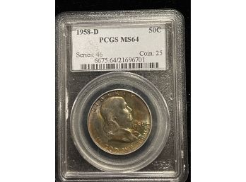 1958-D PCGS MS64 Benjamin Franklin Half Dollar
