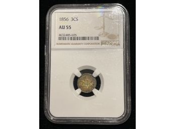 1856 NGC AU55 Three Cent Silver