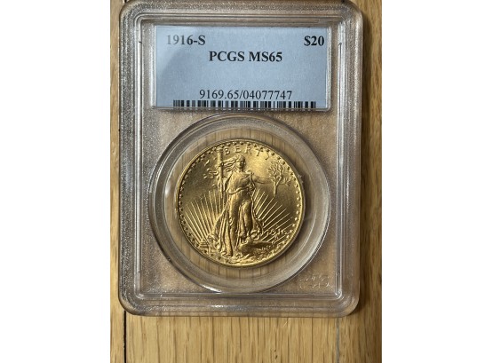 1916-S PCGS MS65 Standing Liberty $20 Gold