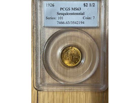1926 PCGS MS63 Sesquicentennial $2.50 Gold United States Commemorative