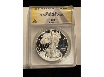 2014 -W ANACS Proof 69 DCAM Silver Eagle