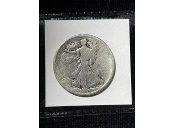 1921 Walking Liberty Half Dollar Front Cleaned