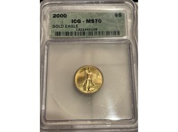 2000 ICG MS70 Gold Eagle 5 Dollar