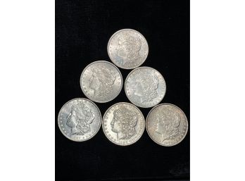 Six (6) Very Nice Morgan Silver Dollars 1878-1896