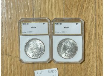 Two 1898-O PCI MS64 Morgan Silver Dollars