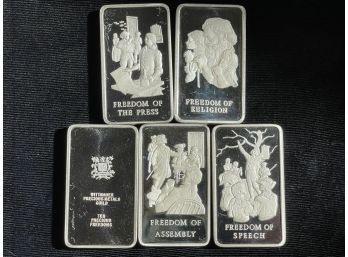 Sterling Silver Bars Total Weight 52.7 Oz.