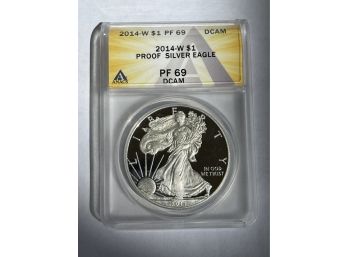 2014-W Proof 69 DCAM Silver Eagle ANACS