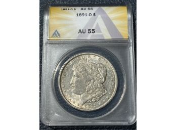 1891-O Silver Dollar AU55