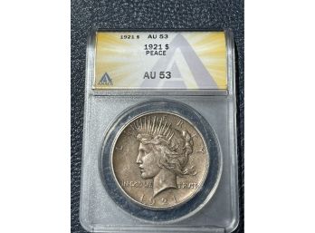 1921 Peace Silver Dollar  AU53