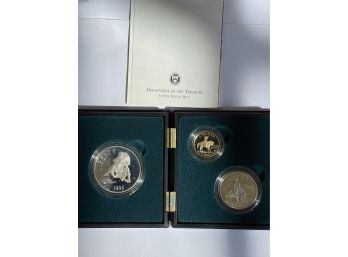 1995 Civil War Battlefield 3 Coin Set Commemorative Gold Silver Clad