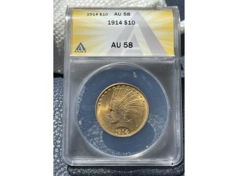 1914 $10 Gold Piece AU58
