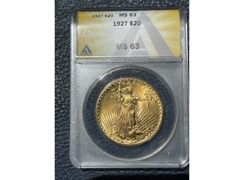 1927 $20 Gold Piece MS63