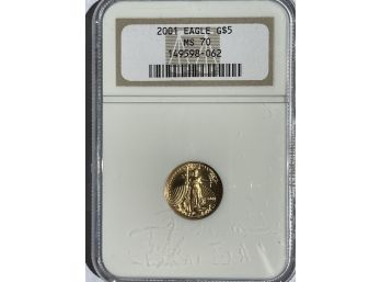 2001 $5 Gold Eagle MS70 NGC
