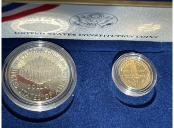 1987 US Constitution Proof 2 Coins Set