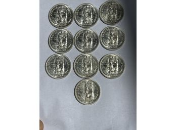 10 - 1958 Canadian Silver Dollars