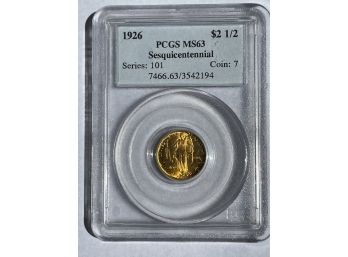 1926 $2.50 Sesquicentennial MS63 PCGS