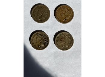 4 Nice Indian Cents (1859, 1861, 1862, 1863)
