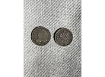 1830 Bust Dime 1842 Seated Liberty Dime