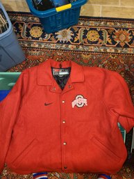 26 Vintage 90s Ohio State Nike Varsity Jacket Men's Medium Red Button Up Wool Blend