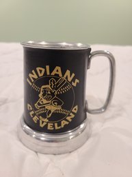 Retro Cleveland Indians Leather Wrapped Beer Mug Glass Bottom